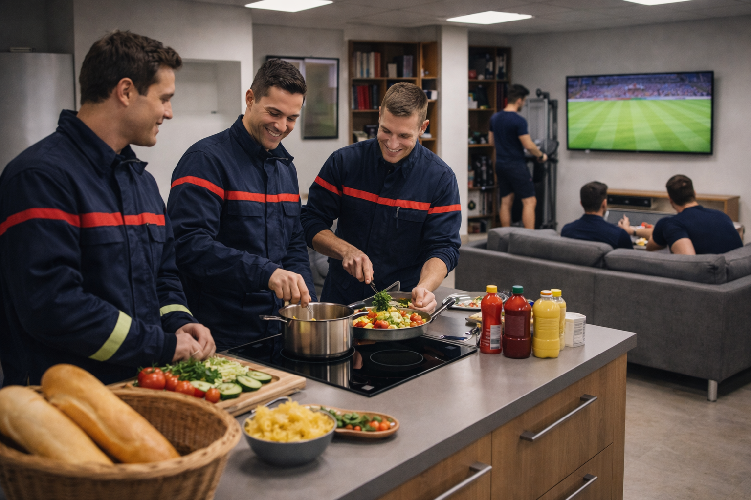 Vie quotidienne en caserne financée par les dons du calendrier pompier