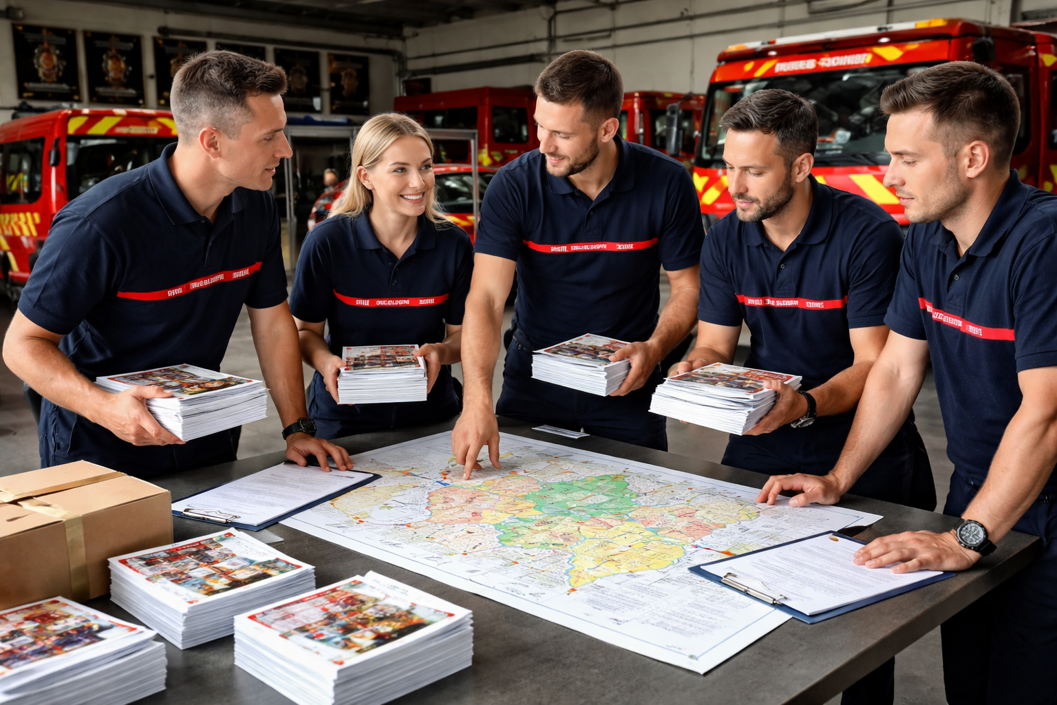 Organisation logistique de la tournée de calendriers pompiers